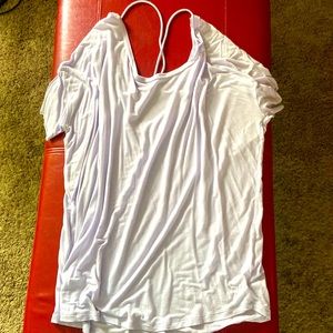 Light Purple PINK Strappy Back Tee - Size Large